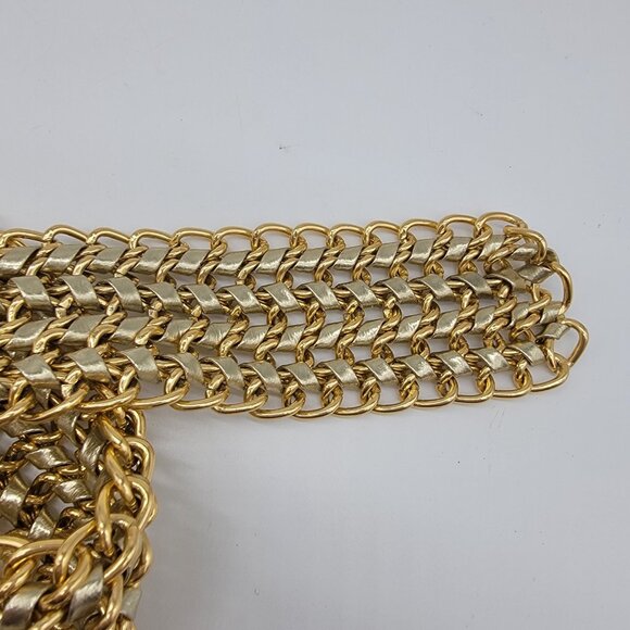 BEAUTIFUL VINTAGE DISCO Belt Gold Chain Link Party 70s 80s Look Heavy Wide - Picture 5 of 6